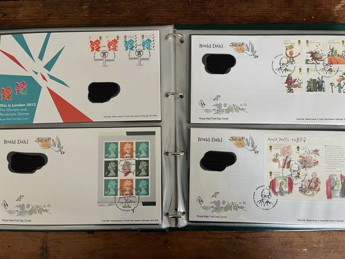 Collection of  77 UK First Day Cover stamps 2010 to 2013 in album