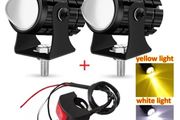 Motorcycle Motorbike Motor Cycle Bike Mini Driving Light Dual Colo for Headlight Auxiliary Spotlight Lamp R ATV Scooter Moto Fog Light Accessories 12V