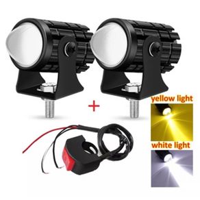 Motorcycle Motorbike Motor Cycle Bike Mini Driving Light Dual Colo for Headlight Auxiliary Spotlight Lamp R ATV Scooter Moto Fog Light Accessories 12V