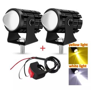 Motorcycle Motorbike Motor Cycle Bike Mini Driving Light Dual Colo for Headlight Auxiliary Spotlight Lamp R ATV Scooter Moto Fog Light Accessories 12V