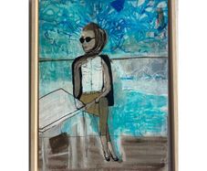 Original Figurative Painting GiFT Irish Art Grace Kelly inspired Cruise Yacht Art