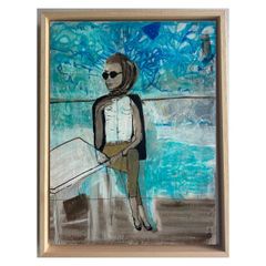 Original Figurative Painting GiFT Irish Art Grace Kelly inspired Cruise Yacht Art
