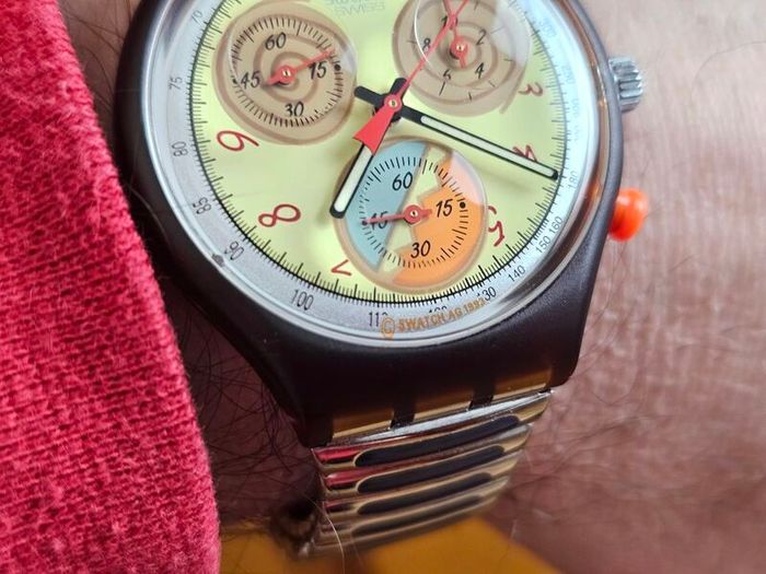 Vintage Swiss Made Swatch Watch Chronograph 1990s Collectable Swatch