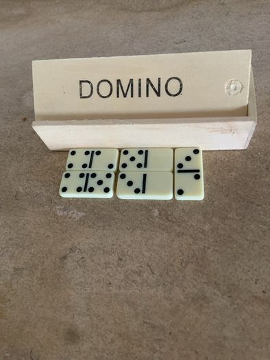 Domino set in original wooden box