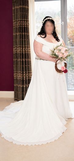 Victoria Jane by Ronald Joyce Imogene Wedding Dress Style 18316 Ivory Silver Altered UK Size 30
