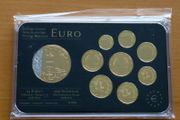 Cyprus euro coins set 24k Gold plated &amp; Rhodium gilt Cypriot medal limited edition