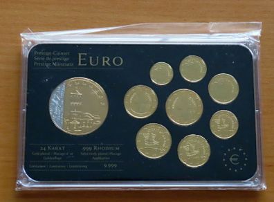 Cyprus euro coins set 24k Gold plated & Rhodium gilt Cypriot medal limited edition
