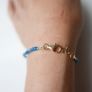 925 Sterling Silver Beaded bracelet with blue and orange stones Image 7