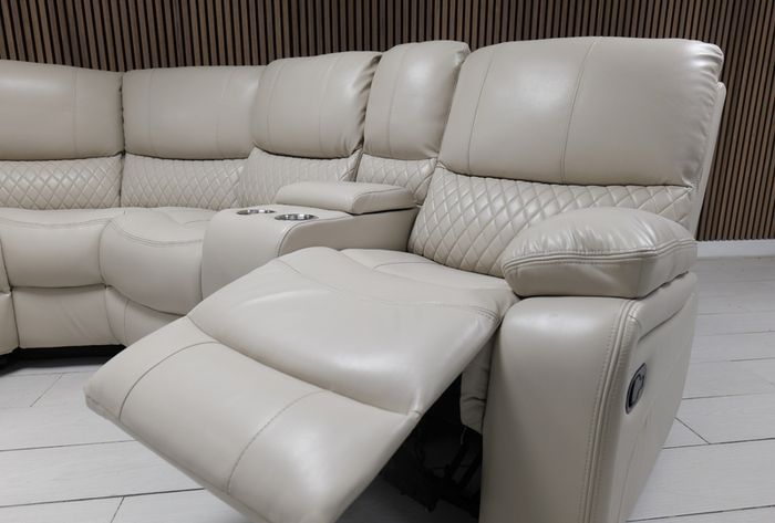 Light Beige Rita Corner Recliner Sofa