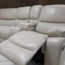 Rita Light Beige Corner Leather Recliner Sofa Image 9