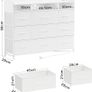 Chest of Drawers with Charging Station and LED Light, Dresser TV Stand with 9 Fabric Drawers Image 2