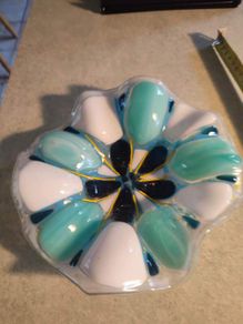 LOVELY SMALL PLATE Fused & Stained Glass Art Commissions by Cheryl O'Neill siorghlasart