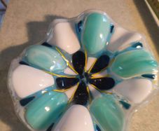 LOVELY SMALL PLATE Fused & Stained Glass Art Commissions by Cheryl O'Neill siorghlasart