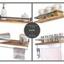 Shelves for Living Room  Cedar Wood Floating Shelves for Bathroom, Bedroom and Kitchen, Decorative Shelf Set of 2 Rustic Shelves with Rail Image 5