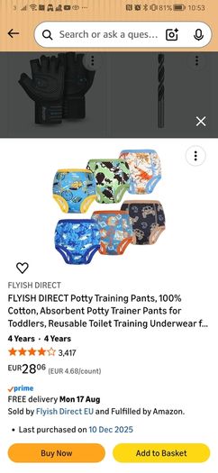 FLYISH Potty Training Pants ,6 Pack, Age 3 to 4, Brand New