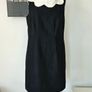 Hobbs 1960s style black shift dress cream scalloped collar silk cotton 14 L Image 2