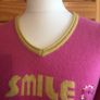 And Golf With Love Pink Yellow V Neck Wool Cashmere Blend Jumper size L Uk 14 Including Postage Image 3