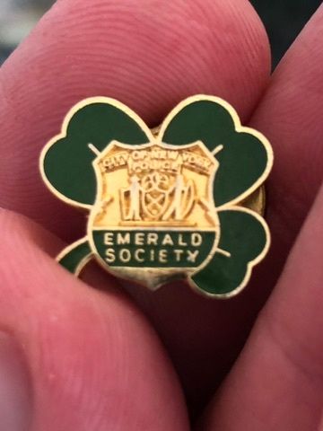 Rare Gold Plated NYPD Emerald Society Pin Badge