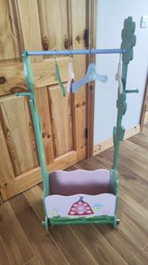 Kids Wooden Clothes Rail with Storage