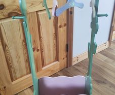 Kids Wooden Clothes Rail with Storage