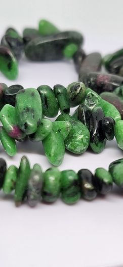 Ruby Zoisite Necklace (Size - 20) in Rhodium Pure Yellow Brass 300.00 ct.