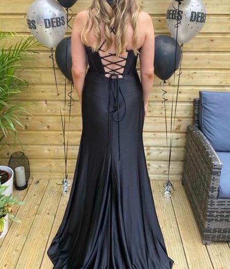 rosies closet black satin debs dress