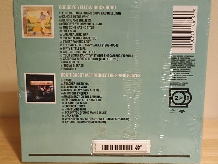 Elton John Goodbye Yellow Brick Road & Don't Shoot Me I'm Only The Piano Player CD Album