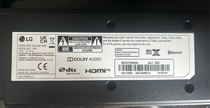 LG soundbar SN4
