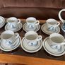 Noritake Stoneware Japan Blue and White Colonial Times Pattern Afternoon Tea Cups and Plates Image 4
