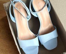Blue platform sandals