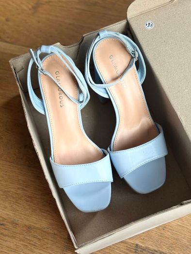 Blue platform sandals