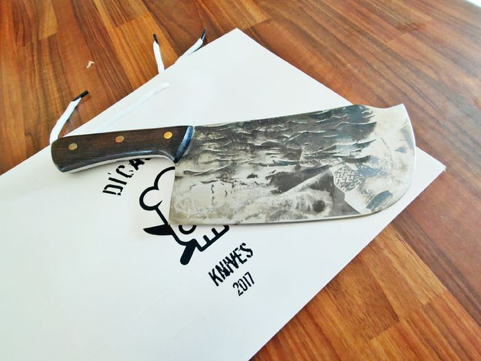 Forged for Legends  Cleaver Knife with Viking Art Engraving By Di'Casteel