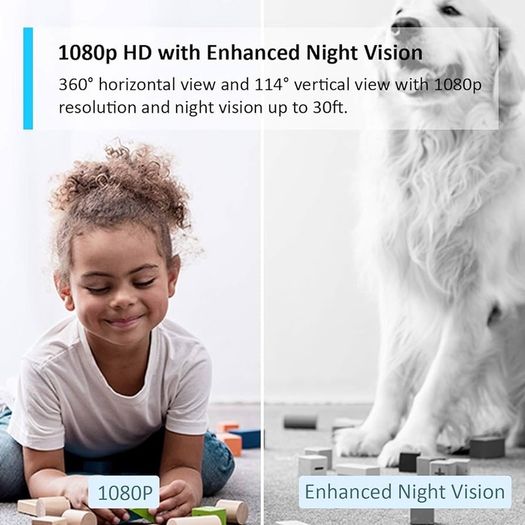 Tapo Pan Tilt Smart Security Camera  Baby Monitor, Indoor CCTV, 360 Degree Rotational Views, Works with Alexa Google Home, No Hub Required, 1080p, 2-Way Audio