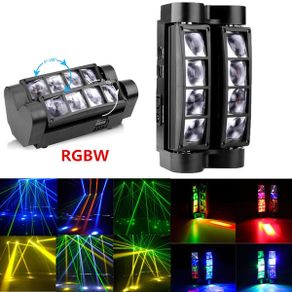 LED 8x10W RGBW Moving Head Light LED Spider Beam Stage Lighting DMX 512 Spider Light Good for Home Party Rave DJ Nightclub Party