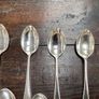 Set of 8 Vintage Silver Plated Dessert Spoons Old English Pattern Image 2