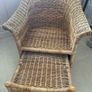 Wicker Armchair with Slide-Out Ottoman Image 2
