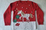 Dunnes Girl's Unicorn Christmas Jumper, size: 7-8 years