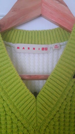 Marni x Uniqlo V-Neck Knit Vest Lime Green Size XS