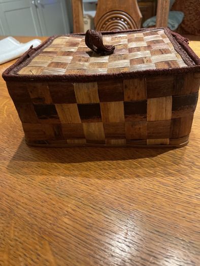 Vintage handmade woven box