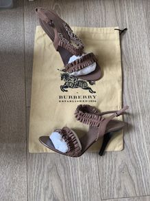 Burberry leather trench sandals size 4 37 high heels