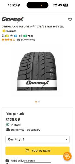 Tyres 275/35/21