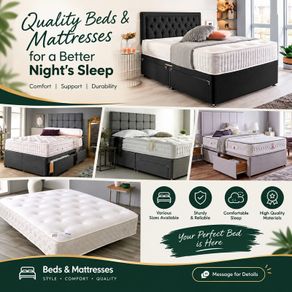 Stylish Beds & Mattresses All colour's available