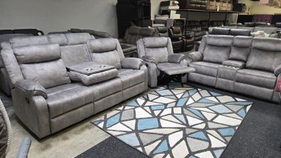 Vancouver Grey Reclining Sofa Set - 3+2 or 3+1+1