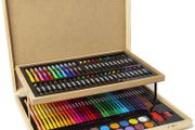 Wooden Art Case Art Supplies  Kids Art Set  Gifts For Kids  Contains Colouring Pencils, Felt Tips, Oil Pastels For Kids, Kids Painting Set, Crayons And More (FREE POSTAGE)