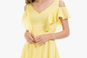 BNWOT VILA Lemon yellow flowy shift dress size 10
