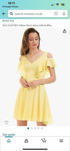 BNWOT VILA Lemon yellow flowy shift dress size 10