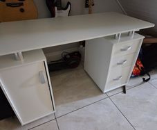 White desk with storage
