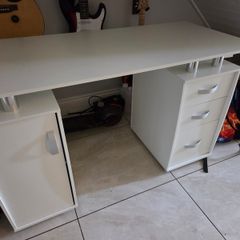 White desk with storage