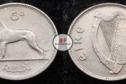 [#192] - Ireland 1969 | Irish 6p | Six Pence | Wolfhound | KM.13a | High Grade