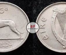[#192] - Ireland 1969 | Irish 6p | Six Pence | Wolfhound | KM.13a | High Grade